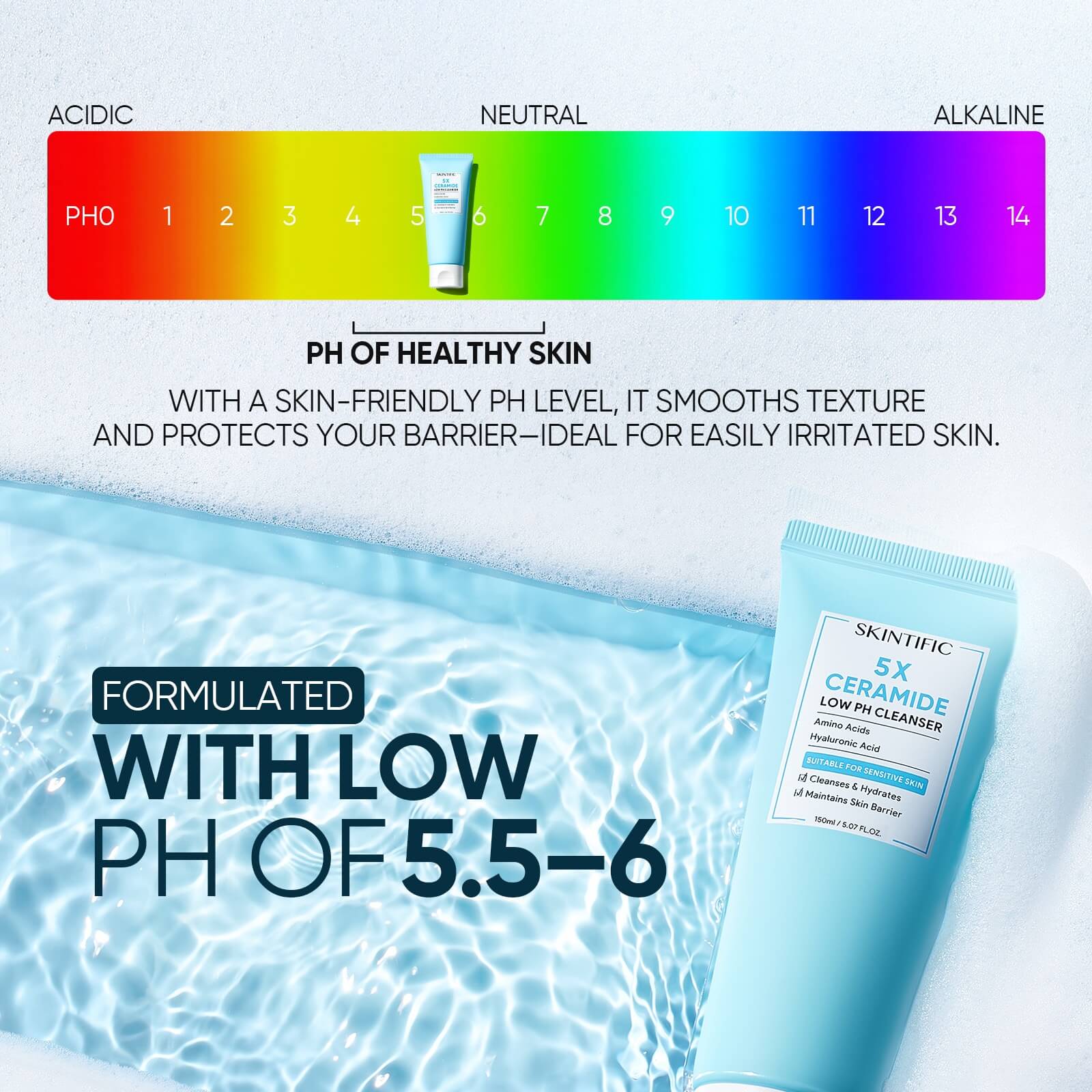 Limpiador facial 5X Ceramidas pH bajo