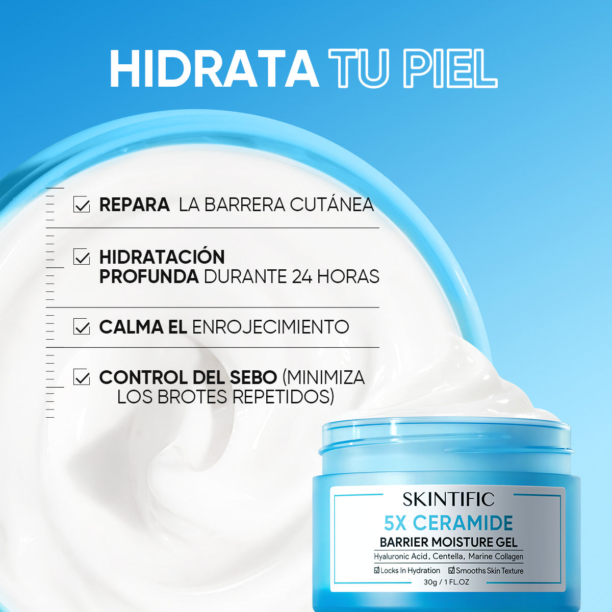 Gel Hidratante Reparador de la Barrera con 5X Ceramidas