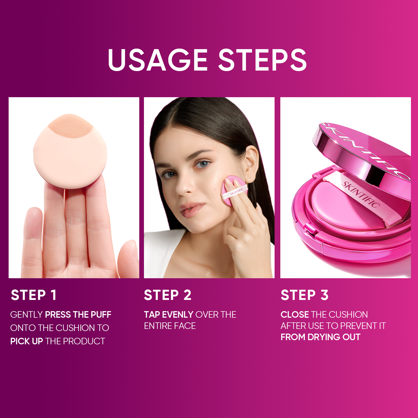 Cushion Glow Cover + Spray Sérum Potenciador + Sérum Labial