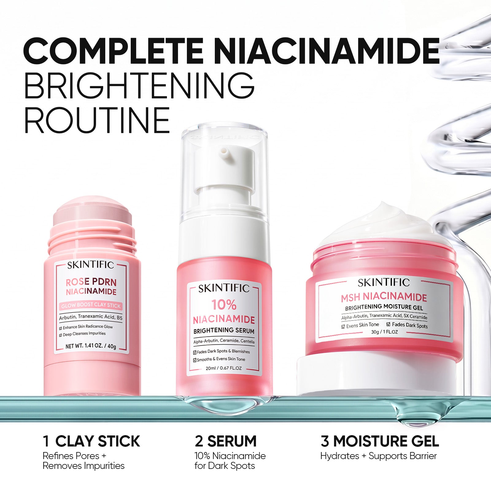 Set Iluminador MSH Niacinamide – 4 piezas
