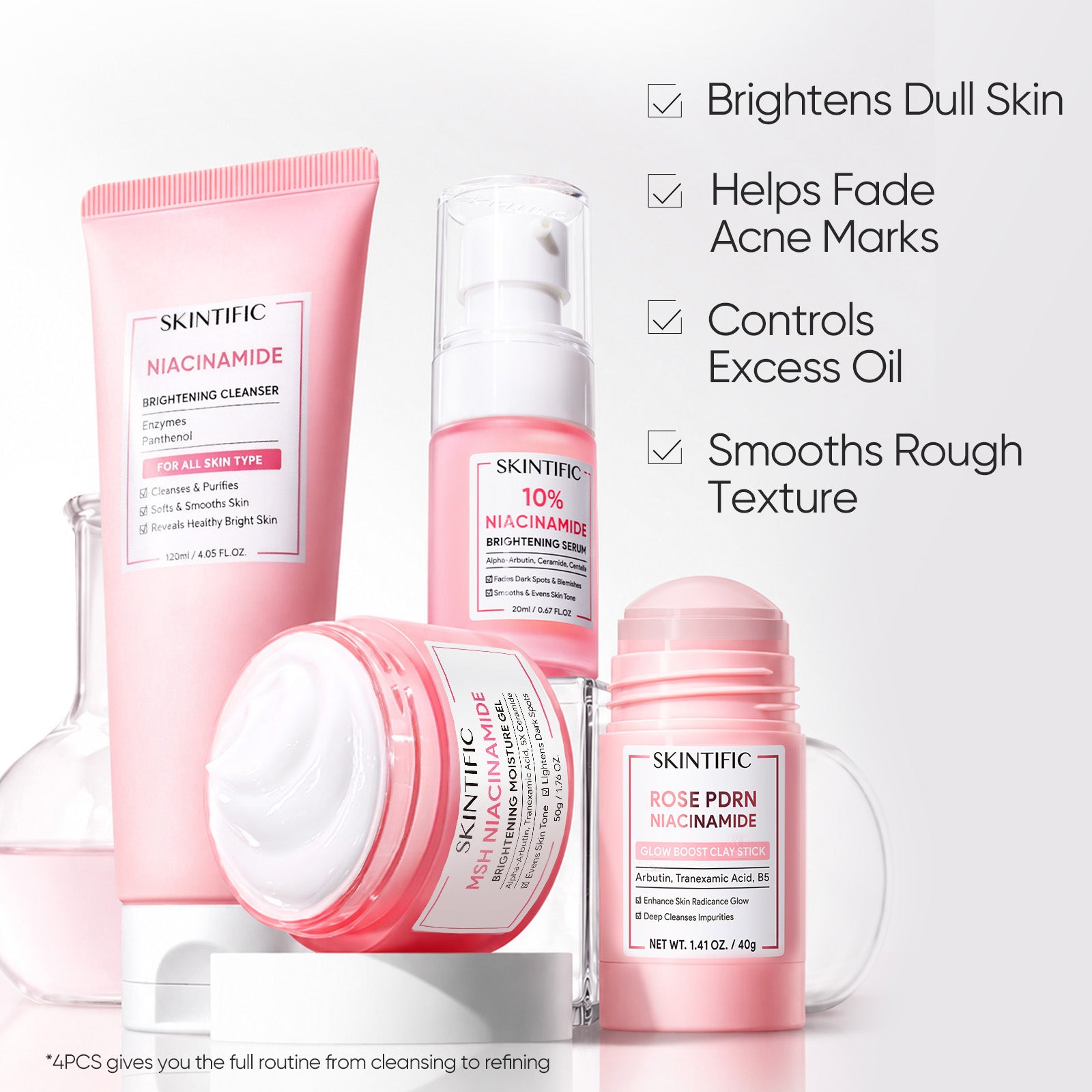 Set Iluminador MSH Niacinamide – 4 piezas