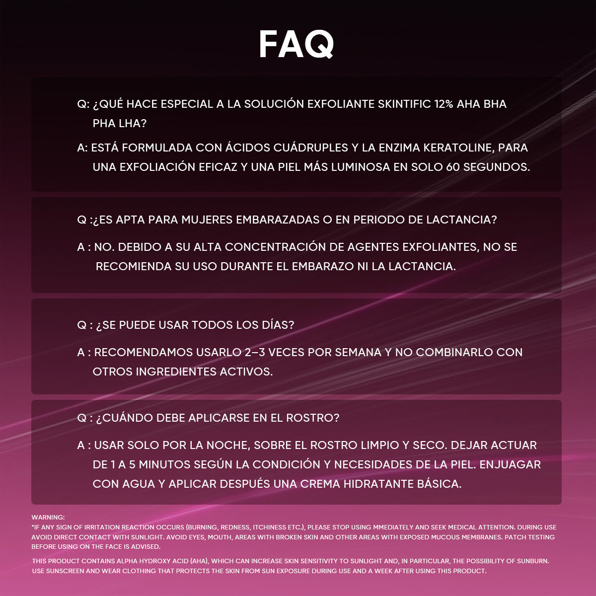 Sérum Exfoliante con 12% AHA, BHA, PHA y LHA