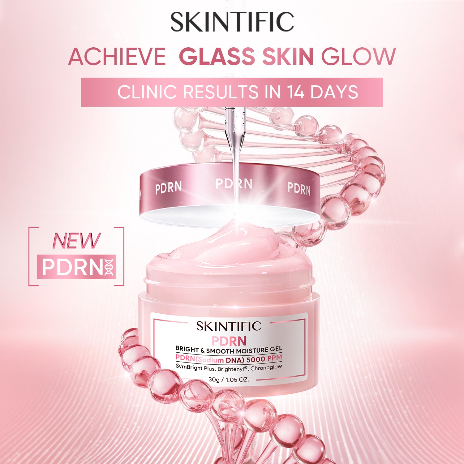 Gel crema hidratante PDRN iluminador y suavizante