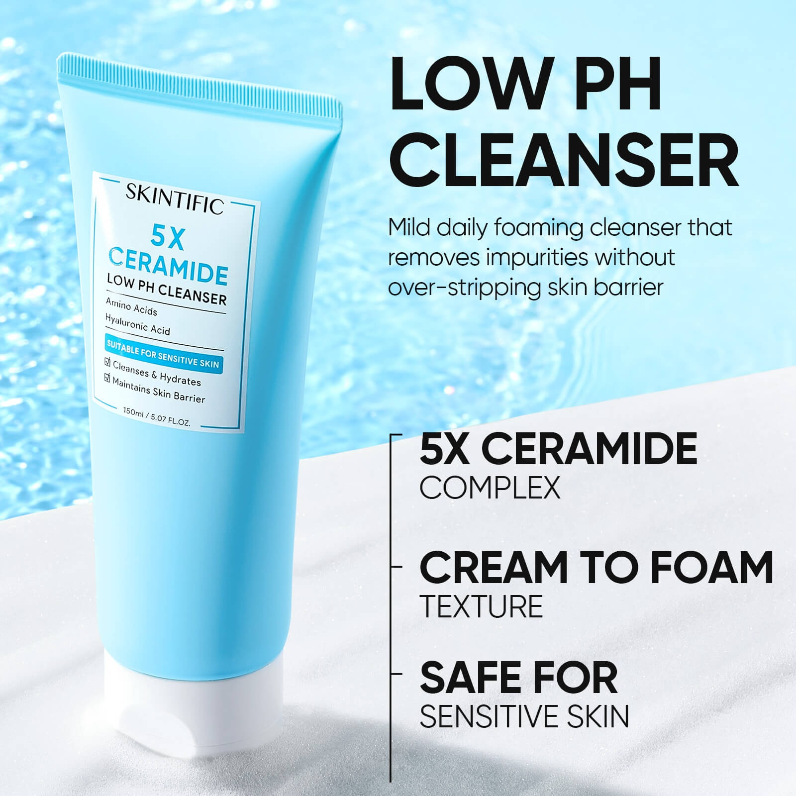 Limpiador facial 5X Ceramidas pH bajo