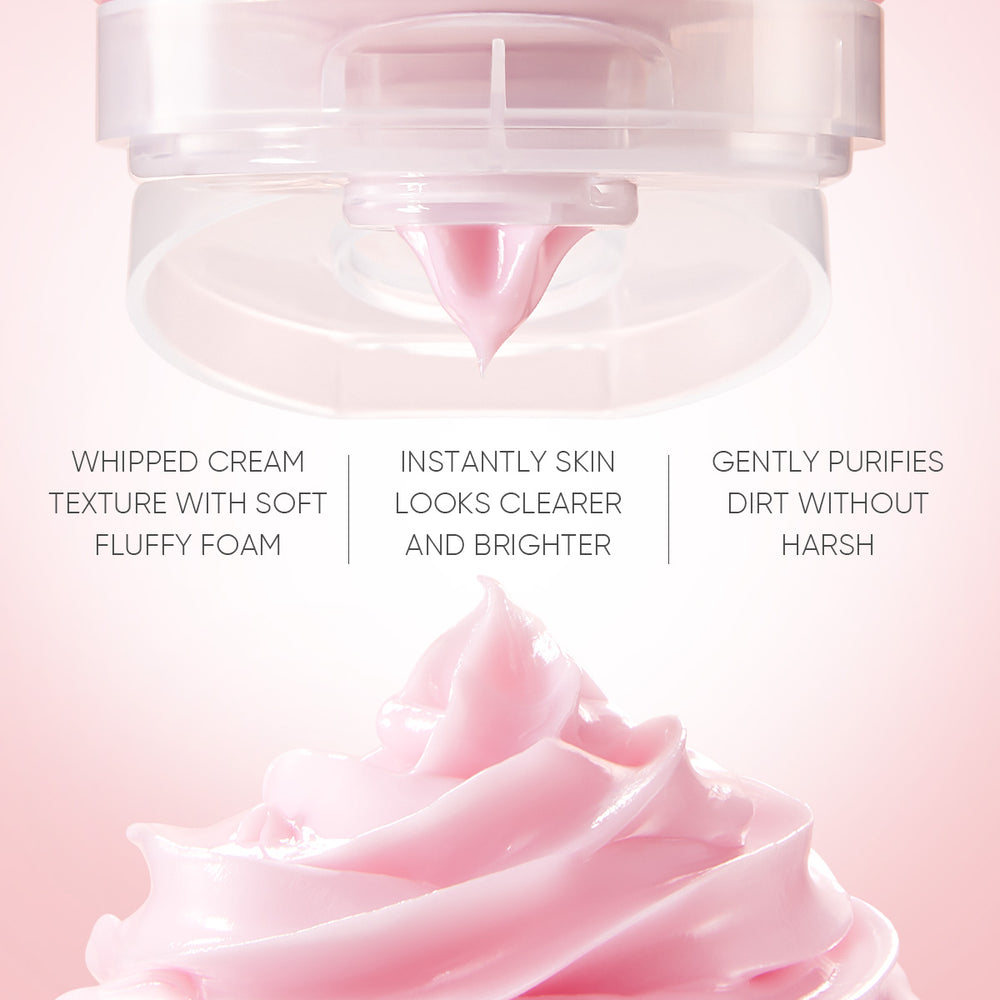 Limpiador en crema batida iluminador con rosa de Damasco