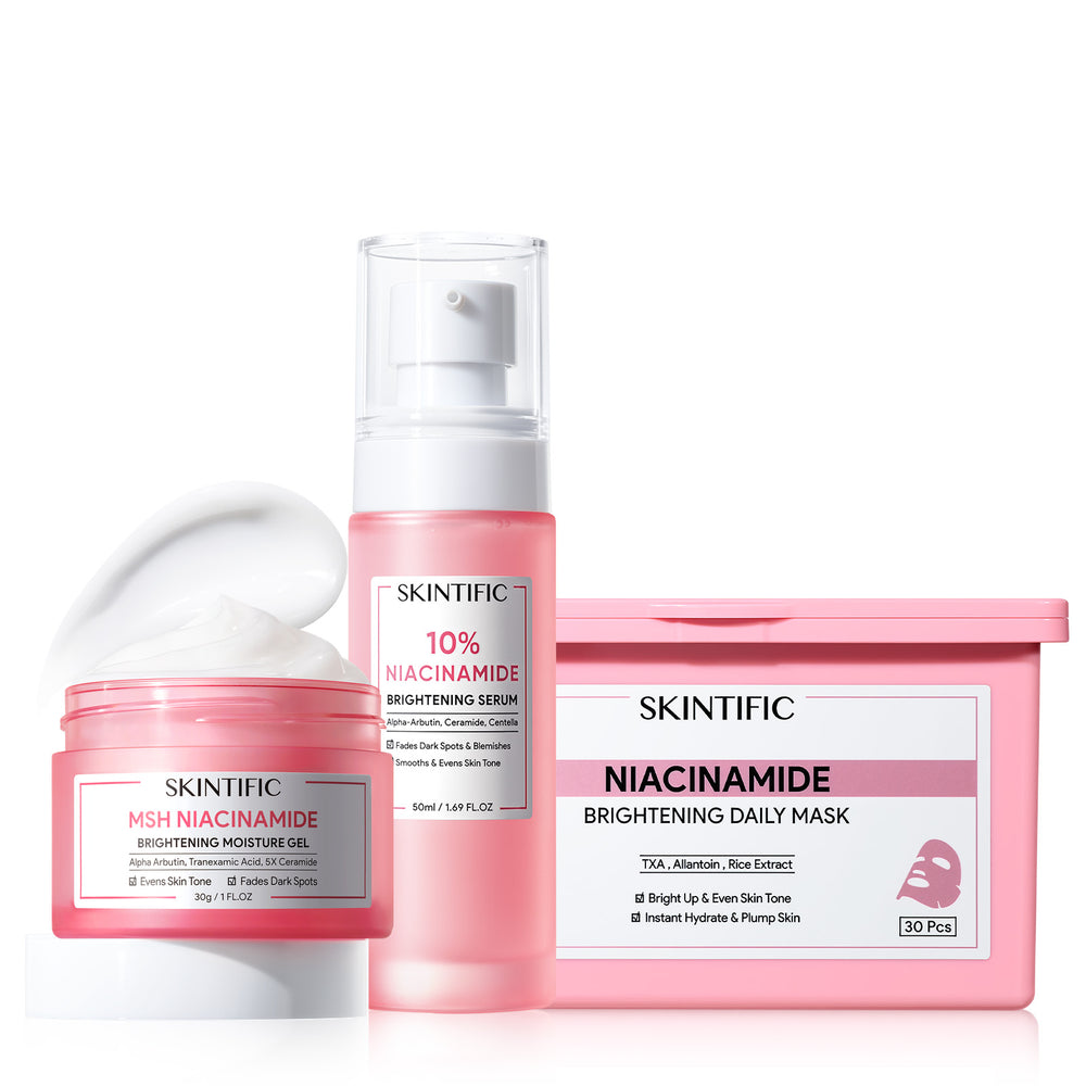 Set de cuidado iluminador y renovador Glow con niacinamida, 3pcs
